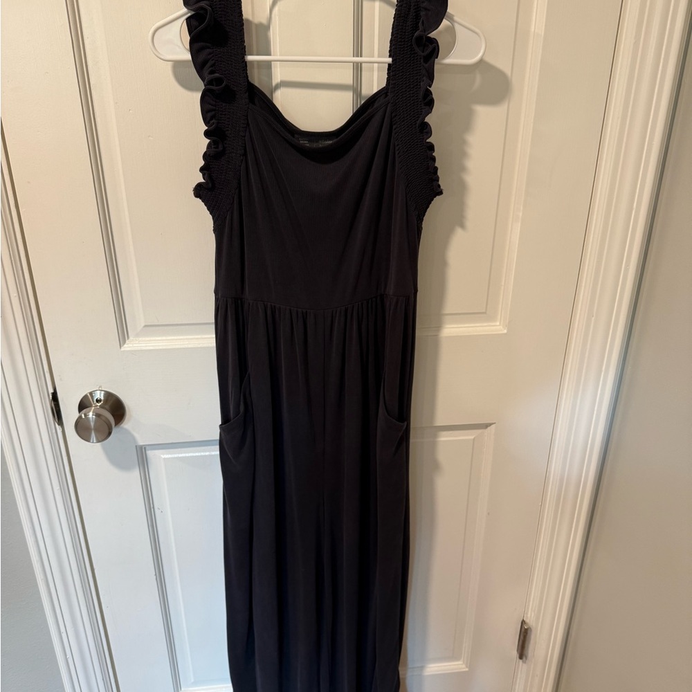 Anthropologie Black Ribbed Dress